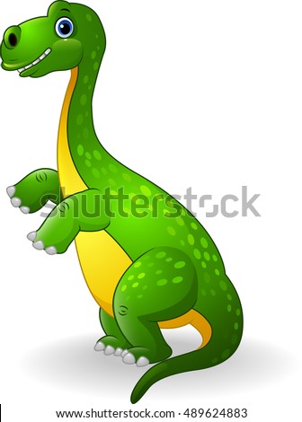 Cartoon green dinosaur