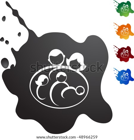 Family web button isolated on a background.