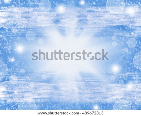 Christmas is approaching. Holiday positive background with rays of light, snow, bokeh, stars. Abstract winter background.