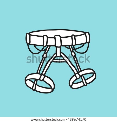 doodle icon. belay belt for rock climbing (climbing insurance). vector illustration