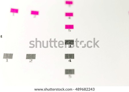 Photo proven ink printer paper with numbers as a list