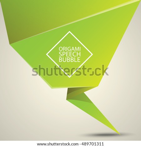 Brochure template layout, cover design template, paper banner, flyer with green paper speech bubble on grey.  vector green sale banner.