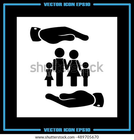 family and hands vector icon