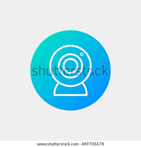 Webcam icon vector, clip art. Also useful as logo, circle app icon, web element, symbol, graphic image, silhouette and illustration.