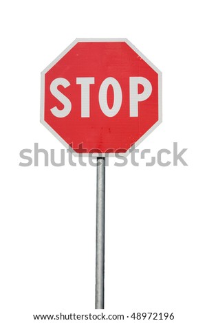  Road sign Stop, isolated on wite background