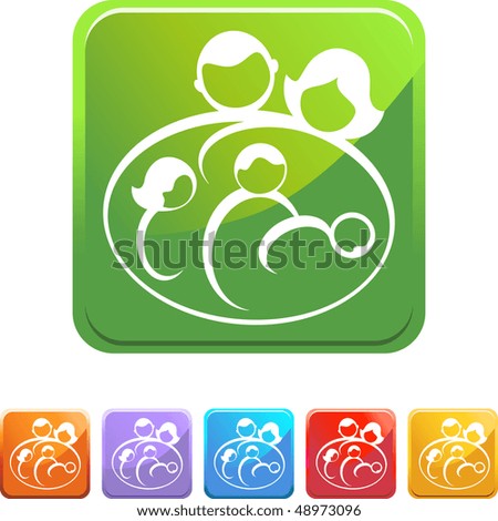 Family web button isolated on a background.