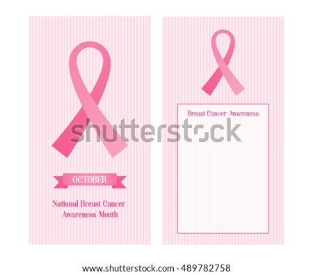 Vertical banner for Breast Cancer Awareness Month. Illustration pink ribbon breast cancer