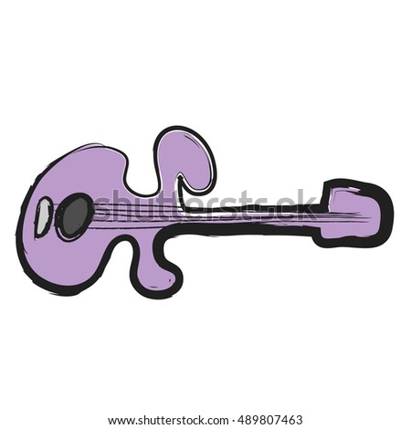 cartoon electric guitar, vector illustration
