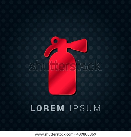 Fire Extinguisher Red chromium precious metallic 3D Icon / Logo Design