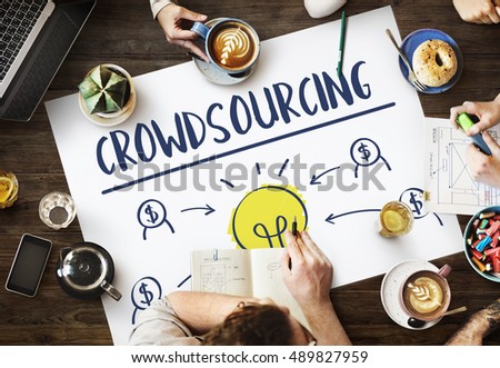 Crowdsourcing Collaboration Content Information Concept Royalty-Free Stock Photo #489827959
