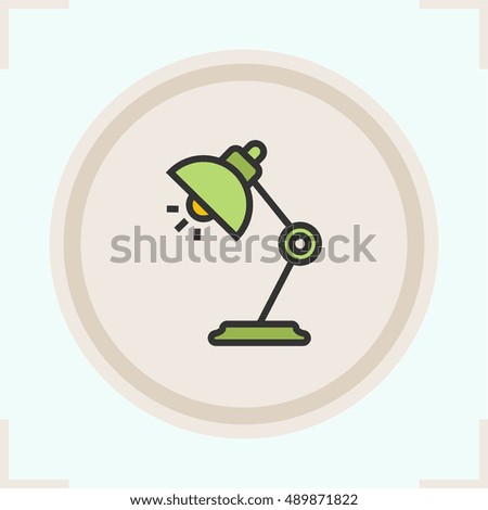 Desk lamp color icon. Isolated vector illustrations