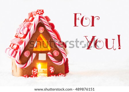 Gingerbread House, White Background, Text For You