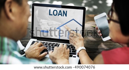 Mortgage House Loan Website Login Graphic Concept