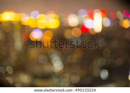 Background of Shanghai city with light blur bokeh