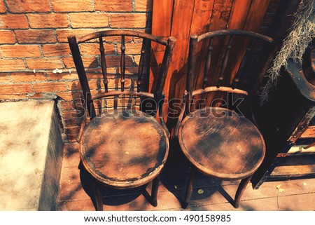 vintage style chair in cafe