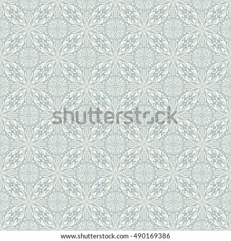 Seamless background of light blue color in the style of Damascus 