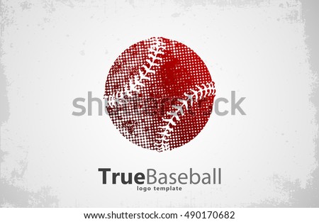 Baseball logo. Baseball ball design. Grunge logo. Sport logo