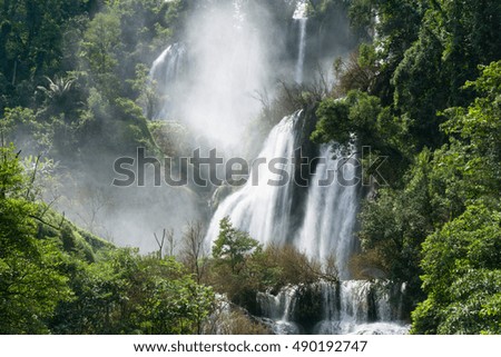 beautiful waterfall in tak province, thailand