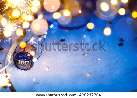 art Christmas and 2017 New year party background Royalty-Free Stock Photo #490237204