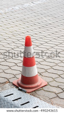 Road bollard Traffic cones on the road
