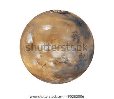 Planet Mars isolated white - Elements of this Image Furnished By Nasa