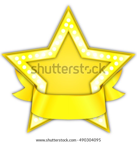 gold star award with ribbon