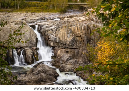 Beautiful Waterfall in Grand Falls, New Brunswick, in Autumn