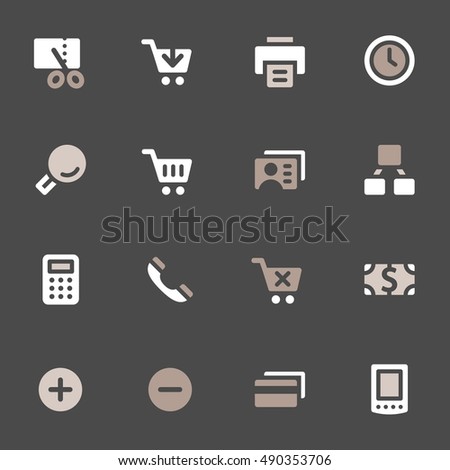 Shopping mobile icons, e-commerce infographics symbols.