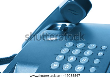 phone isolated on white background in blue color