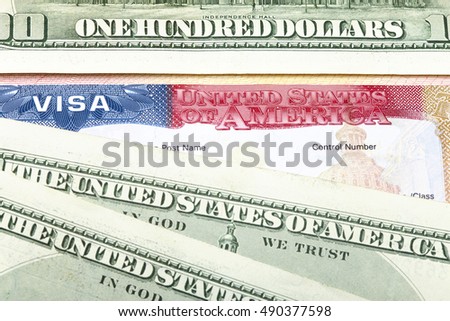 The American visa and US dollars