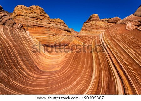 Coyote Buttes in the Vermilion Cliffs Arizona Royalty-Free Stock Photo #490405387