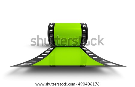 3D Illustration - Green film stripe