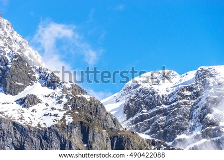 Mountains Covered With Snow - Southern Alps, New Zealand