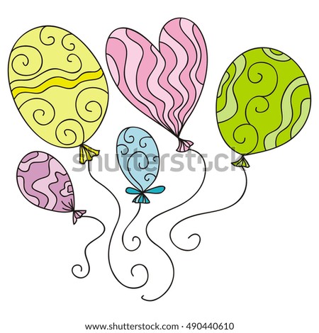Beautiful balloons. Vector illustration.
