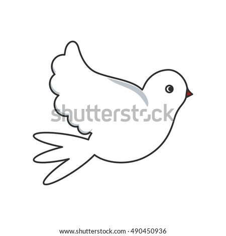 Isolated dove bird design