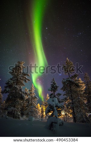 Northern lights in Scandinavia.