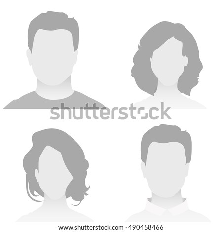 Default Placeholder Avatar Profile on White Background. Man and Woman
