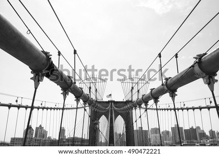 Cables on Brooklyn bridge in New York