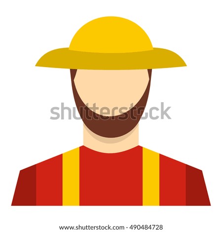 Farmer icon in flat style isolated on white background. People symbol vector illustration