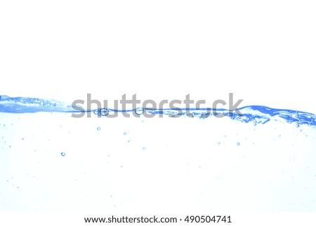 Clear water waves white background.