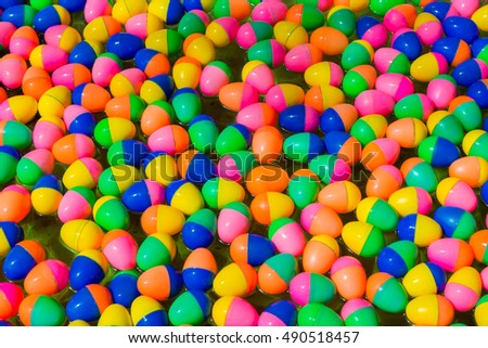 plastic balls and colorful of background