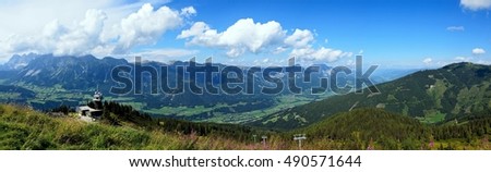 Austrian Alps-panoramic view on the Dachstein from Planai