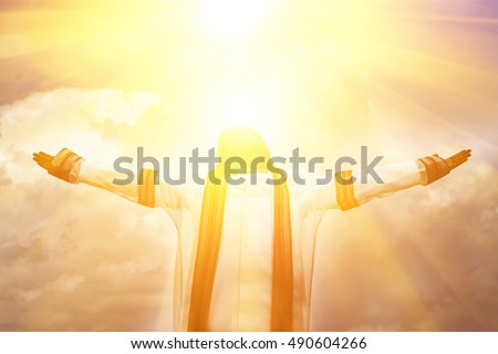 Jesus is the sun thanks to God Royalty-Free Stock Photo #490604266