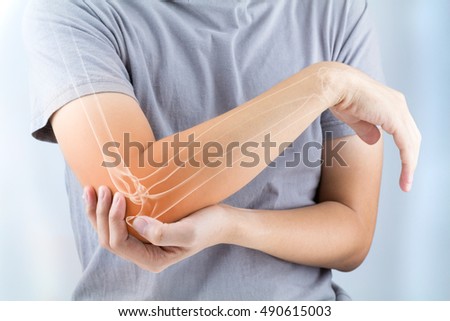 elbow bones injury white background