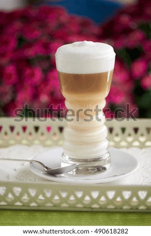 Bright picture of latte coffee