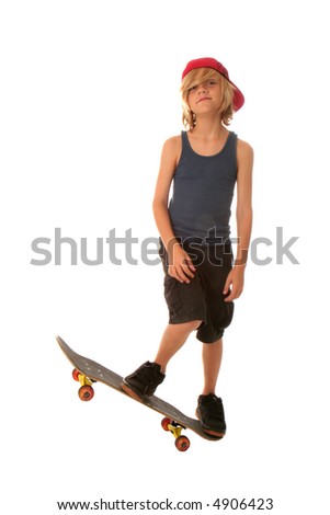 Young boy on a skateboard