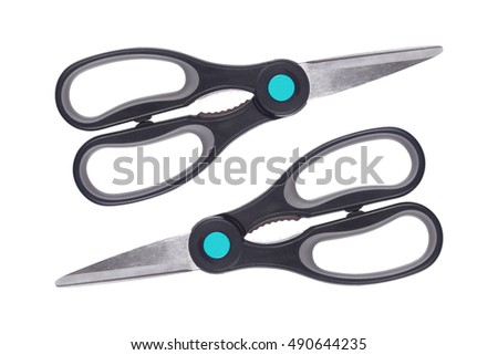 it is two scissors isolated on white.