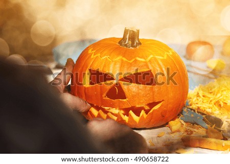 orange pumpkin and halloween time 