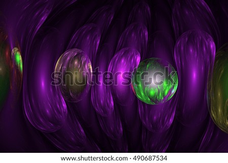 Abstract bubble multicolor fractal pattern, computer-generated image for creative graphic design