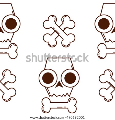 seamless texture with skulls. skull and Bones. halloween pattern 
